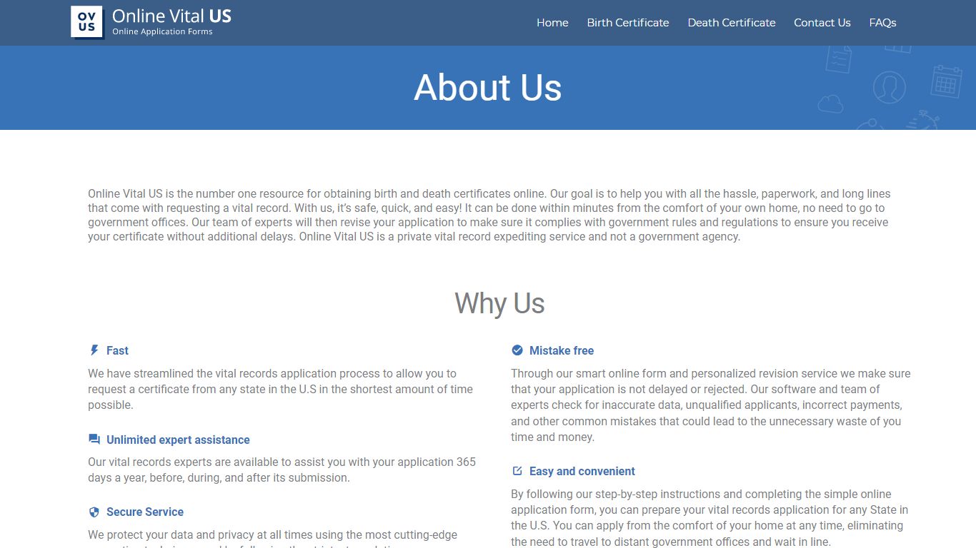 About Us | Online Vital US