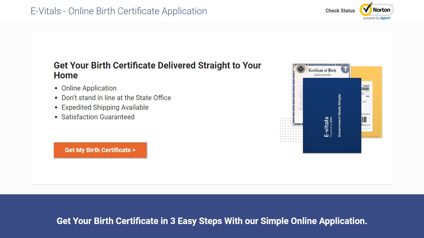 E-Vitals - Online Birth Certificate Application